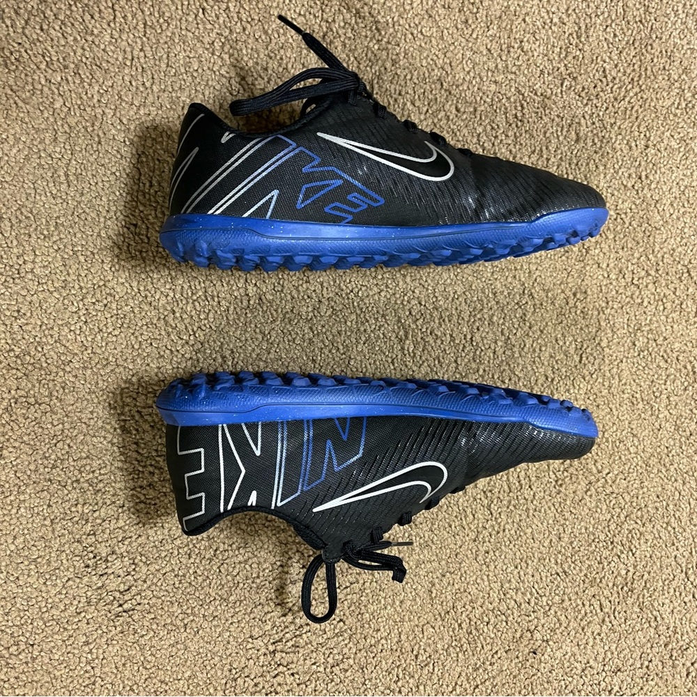 Nike Black and Blue Soccer Shoes